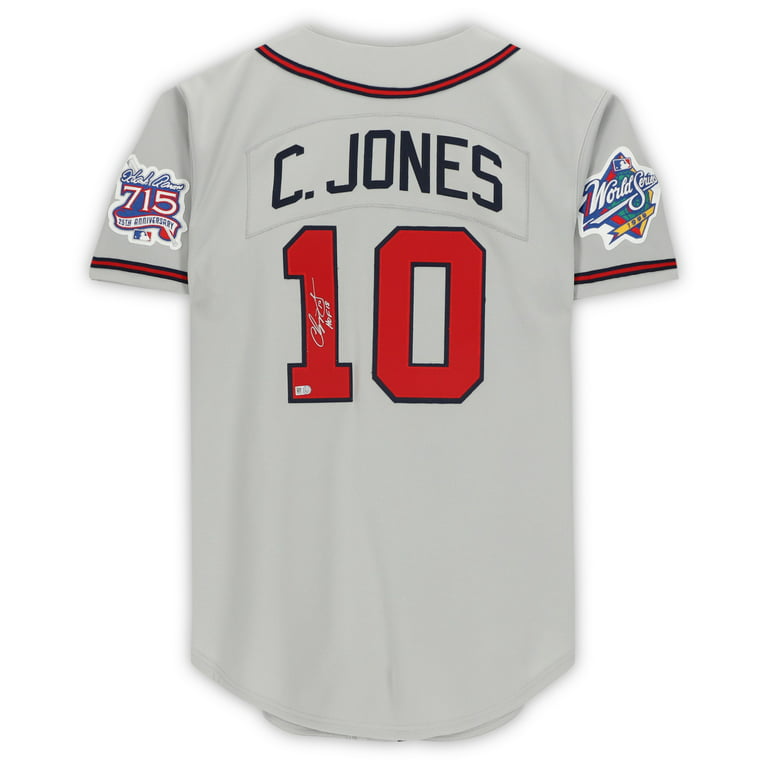 Chipper Jones Atlanta Braves Autographed Grey Mitchell & Ness