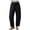Black, variant on Women's Elastic Drawstring Pants, Cotton Linen Blend Wide Leg Casual Trousers for Lounge, Gym, and Daily Comfort, Barrel Fit Design with Relaxed Silhouette Beige L