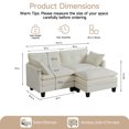 thumbnail image 5 of Modular Sectional Sofa, 76.5" L-Shaped Chenille Comfy Sectional Couches for Living Room, 2-Seater Cloud Couches with 1 Movable Ottoman, Flexible Combination Modern Deep Seat Sofa (Beige), 5 of 6