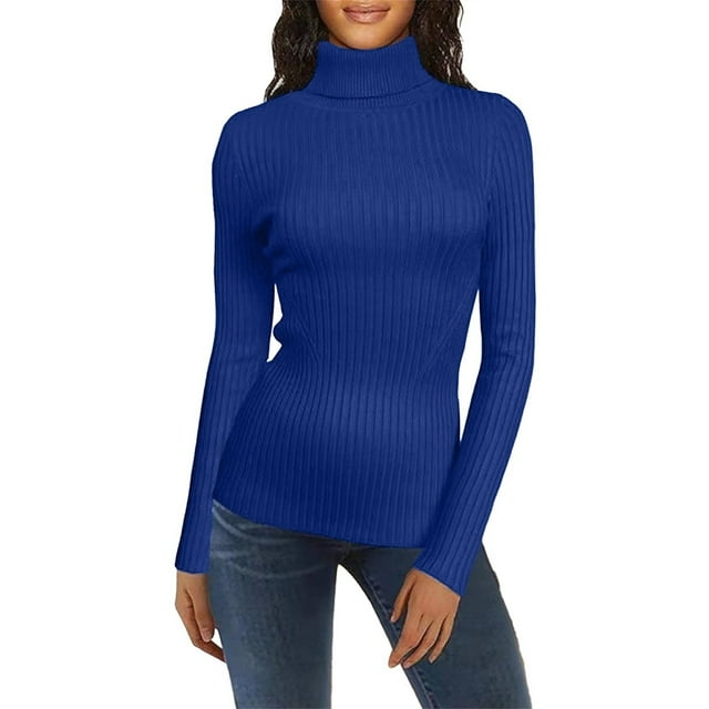 Chandail à Col Roulé pour Femme Chandail Tricoté pour Femme à Manches Longues Court Chandail Ajusté en Tricot Chandail d'Hiver, Chandail à Col Roulé pour Femme TP