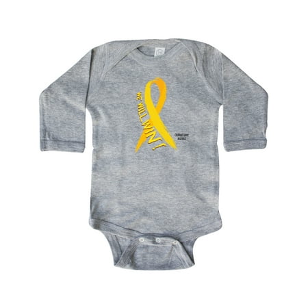 

Inktastic We Will Win Against Childhood Cancer with Yellow Ribbon Gift Baby Boy or Baby Girl Long Sleeve Bodysuit