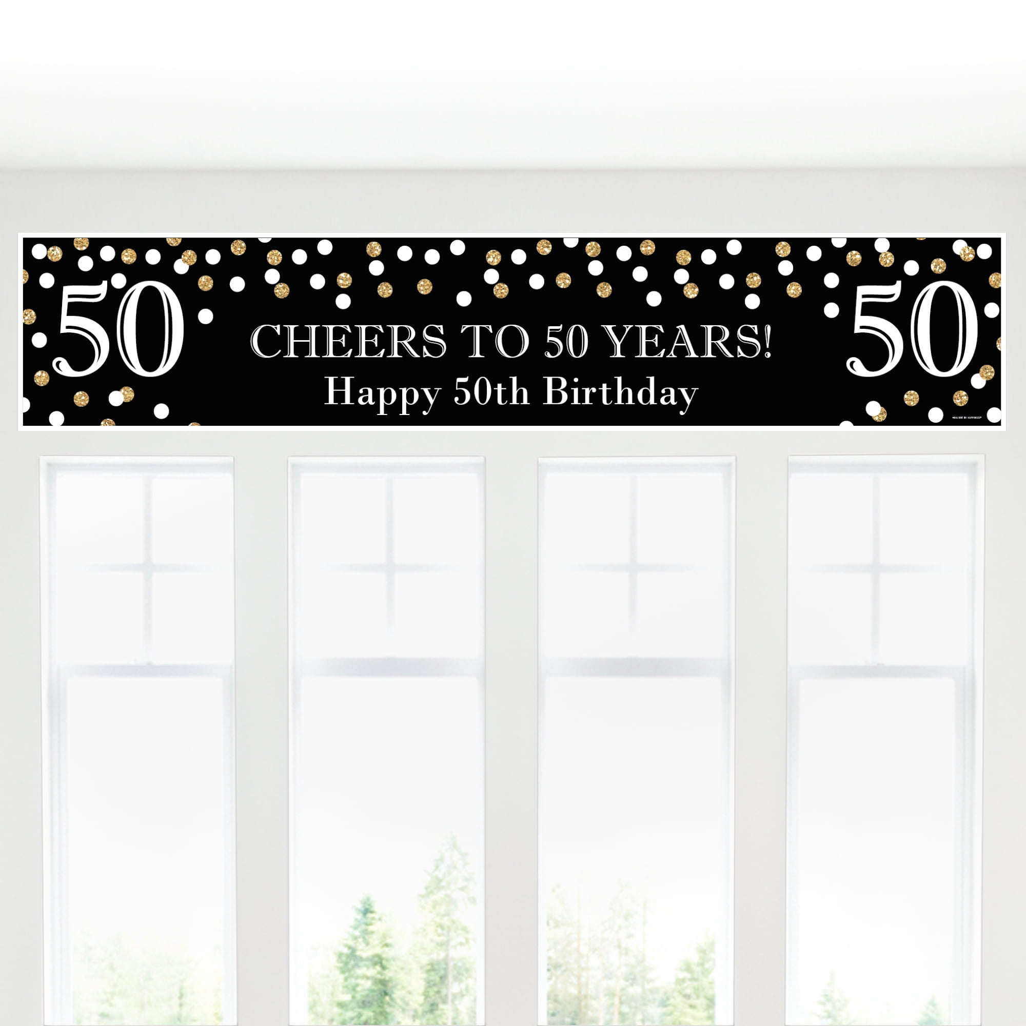 Big Dot of Happiness Adult 50th Birthday - Gold - Happy Birthday Decorations Party Banner