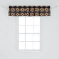 thumbnail image 2 of Ambesonne Abstract Valance Pack of 2, Ethnic Circles Motifs Art, 54"X12", Dark Night Blue Peach, 2 of 2