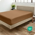 thumbnail image 5 of Bare Home Luxury 1800 Collection Fitted Sheet, Ultra-Soft, Deep Pocket, Twin, Caramel, 5 of 8