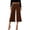 Brown, variant on Women's Casual Wide Leg Cropped Pants Low Rise Fold Over Stretch Gaucho Pants for Summer Beach Holiday Streetwear,Coffee S