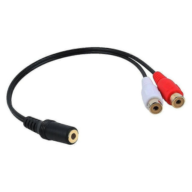 Gold Plated 3.5mm Female To 2 Female Jacks Stereo Adapter Audio Splitter Rca (15cm) Black