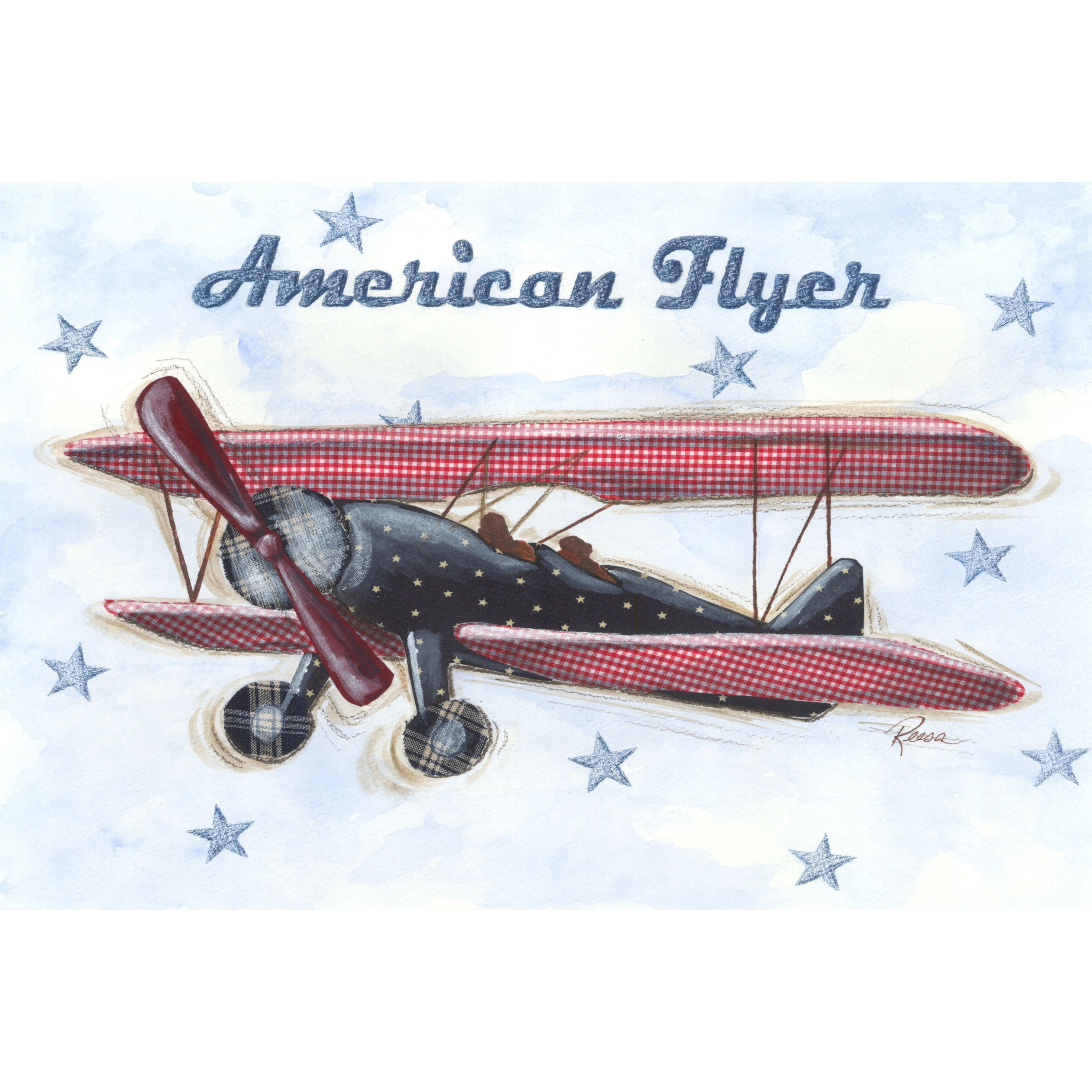 Marmont Hill "American Flyer" by Reesa Qualia Painting Print on Wrapped Canvas
