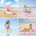 thumbnail image 3 of 110''×118'' Extra Large Beach Blanket for 8 Adults, Outdoor Beach Mat Sand Free Waterproof with 4 Stakes & 4 Corner Pockets, Polyester Lightweight Foldable Grey Picnic Mat for Travel, Camping, Hiking, 3 of 10