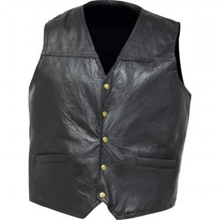 Black Italian Stone Design Leather Concealed Carry Vest -