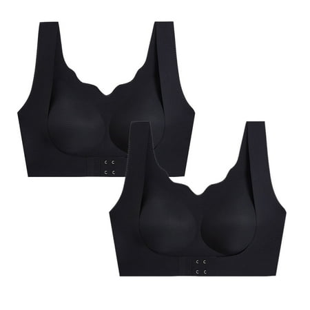 

Zuwimk Bras For Women Plus Size Women s Bras Wireless Full Coverage Plus Size Minimizer Non Padded Comfort Soft Bra Multipack Black M