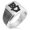 Silver, variant on Stainless Steel Teddy Bear Love Needle Stripe Pattern Biker Style Polished Ring