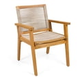 thumbnail image 6 of Outdoor Sofa, Outdoor Dining Chairs Set of 2, Teak Finish Wood Frame and Mix Brown Rope, Natural Courtyard Style, 400lbs Capacity, Brown Mix,Teak Patio Furniture,Acacia Wood,Rope Outdoor Sectional, 6 of 14