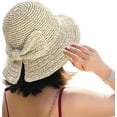 thumbnail image 2 of Sun Hat Foldable Wide Brim Summer Beach Hat UV Protection Straw Hat with Bowknot for Women Girls, 2 of 6