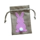 thumbnail image 2 of Decoración de conejo de Pascua Bolsa de regalo con cordón de arpillera Bolsa de dulces de joyería de 4x5.5 pulgadas Accesorio reutilizable Fácil de Rosa, 2 of 9
