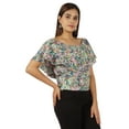 thumbnail image 2 of Moomaya Womens Printed Tops For Women Short Sleeve Flared Top Blouse, 2 of 8