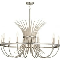 52459NI Kichler Lighting Baile - 9 Light Large Chandelier In Homestead Style-21.5 Inches Tall and 37 Inches Wide-Brushed Nickel Finish    -Traditional