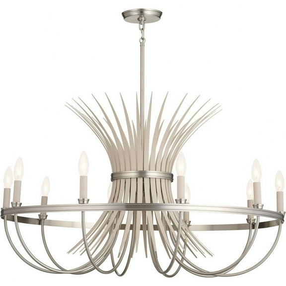 52459NI Kichler Lighting Baile - 9 Light Large Chandelier In Homestead Style-21.5 Inches Tall and 37 Inches Wide-Brushed Nickel Finish    -Traditional