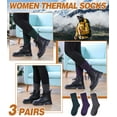 thumbnail image 2 of Womens Merino Wool Boot Socks Thermal Thick Winter Warm Cozy Hiking Work Boot Socks Christmas Gift (3 Pairs-White Grey Black), 2 of 7
