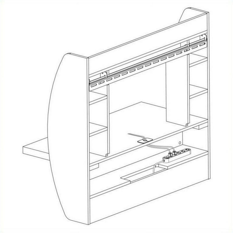 Prepac Floating Desk with Storage White