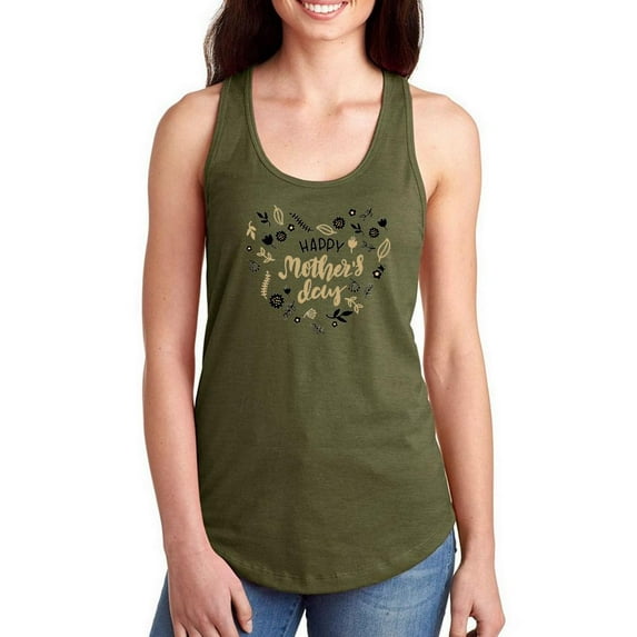 Mothers Day Gold Garland Racerback Tank Women -Image by Shutterstock, Female Small