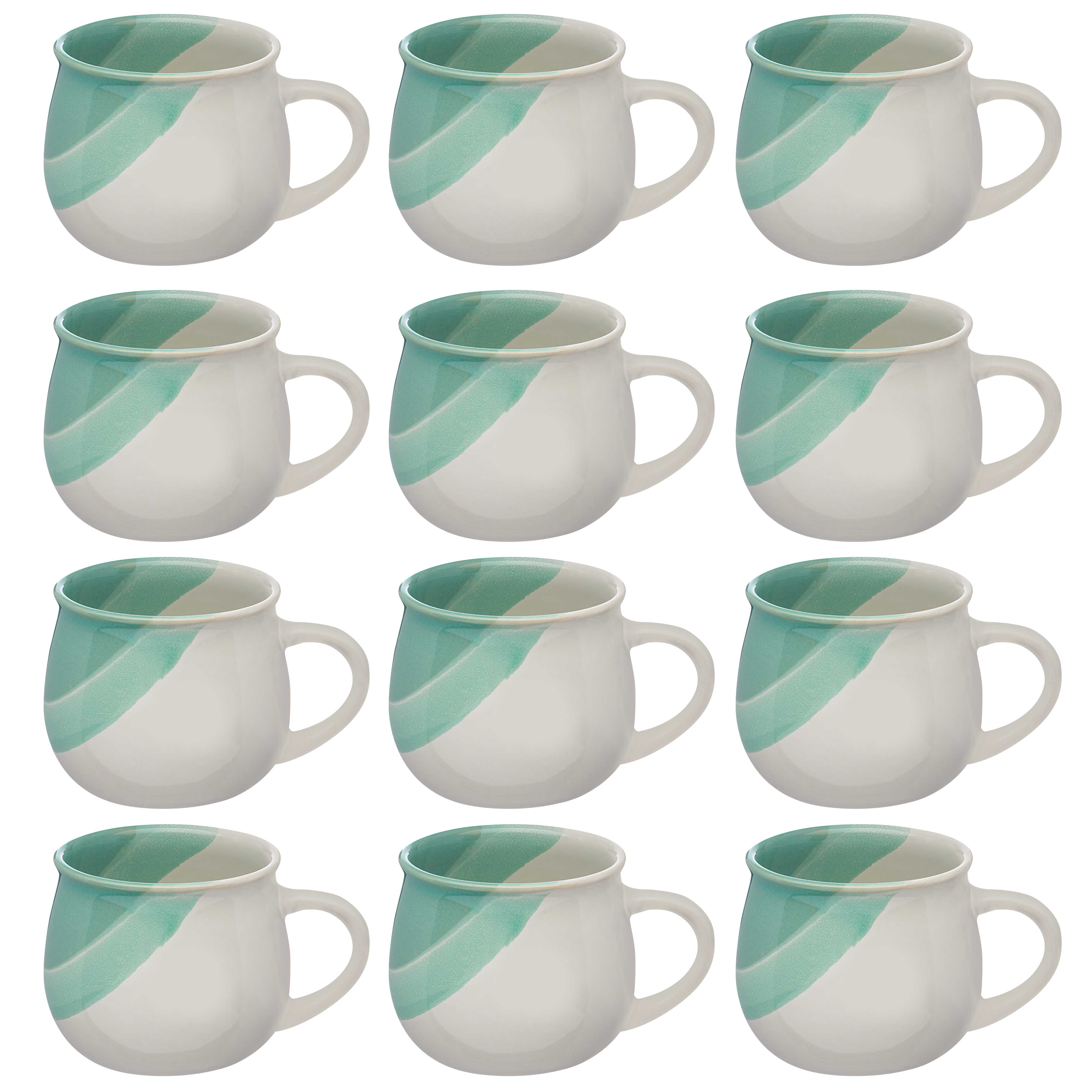 Nova Drip Glazed Ceramic Mugs 12 oz. Set of 12, Bulk Pack - Perfect for  Tea, Espresso, Cappuccino, Hot Cocoa - Pink