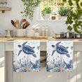 thumbnail image 4 of Blue Turtle Coastal Kitchen Towels Set of 1, Beach Starfish Nautical Coral Shell Absorbent Dish Towels for Kitchen, Microfiber Hand Towel, Quick Drying Tea Towel for Cleaning Decorative Dishcloths, 4 of 7