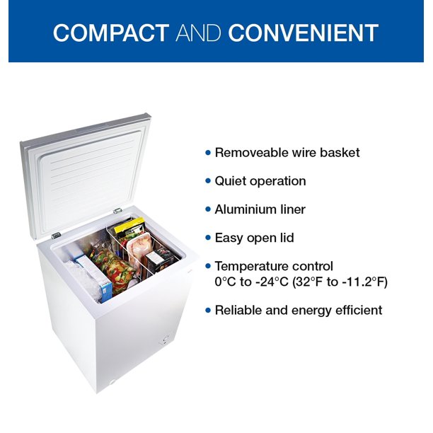 Koolatron Chest Freezer 7.0 cu ft (195L), White, Manual Defrost