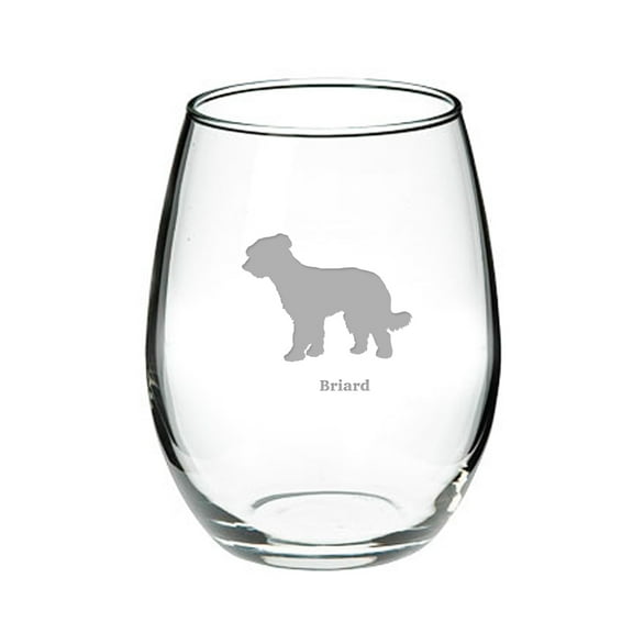 Briard Deep Etched Stemless Red Wine Glass
