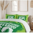 thumbnail image 6 of Ambesonne Adventure Duvet Cover Sets, Grungy Mountains Text, 2-King, Lime Green Fern Green, 6 of 7