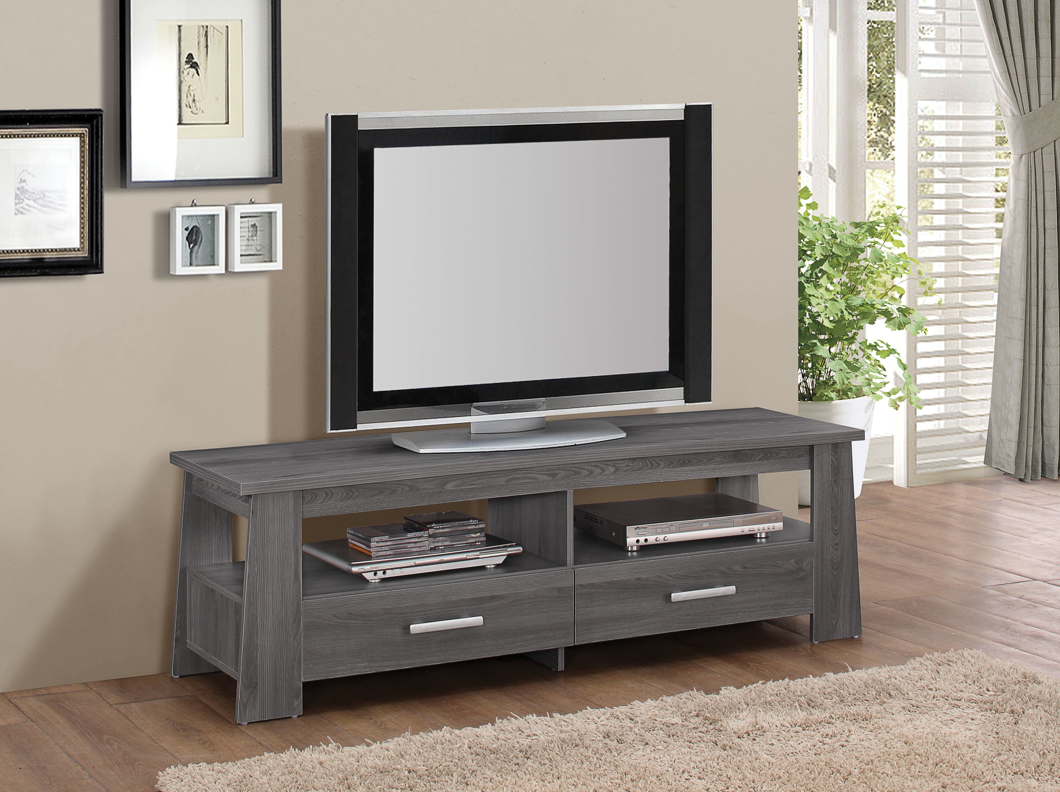 ACME Falan Dark Gray Oak TV Stand for Flat Screen TVs up to 60