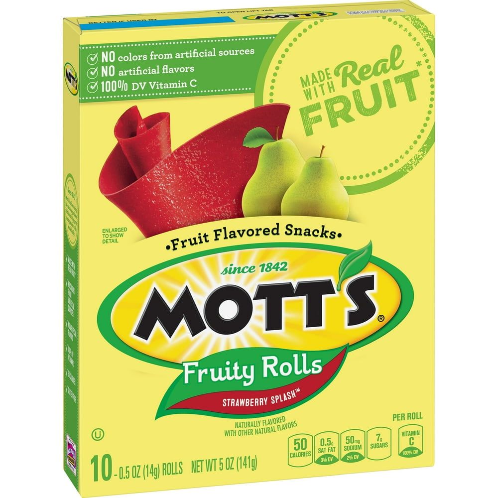 Mott's Fruit Snacks Fruity Rolls Strawberry Splash 10 Rolls Walmart