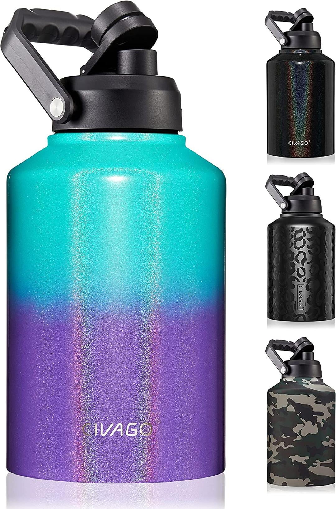 Gallon Insulated Water Bottle Jug with Handle, 128 oz Stainless Steel