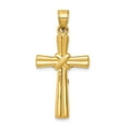 thumbnail image 4 of 14K Yellow Gold Charm Pendant Themed 34 mm 16 Reversible Crucifix Cross, 4 of 4