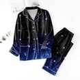thumbnail image 2 of XIYON Womens Pajama Sets Women Pajamas Matching Set Holiday Pajamas Women's Classic Button Down Long Satin Pajama Set With Pockets Comfy Pjs Outfits, 2 of 5