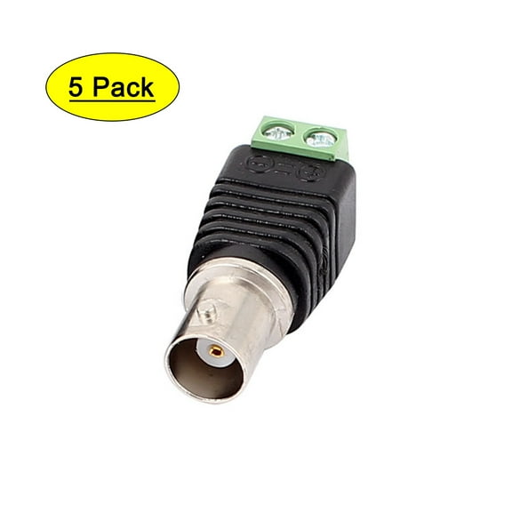 5 Pcs Screw Terminal Coaxial Cat5 to BNC Female Jack Video Balun Connector