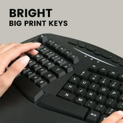 Perixx Periboard-312 - Black - Wired USB Backlit Ergonomic Computer Keyboard - US Layout