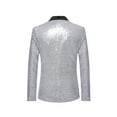 thumbnail image 2 of Faithtur Men's Shiny Sequin Blazer, One Button Tuxedo Suit Jacket for Party, Wedding, Banquet, Prom, 2 of 3