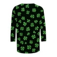 thumbnail image 4 of Xuyuer St. Patrick's Day Womens Fashion 3/4 Sleeve Round Neck Casual Cute T Shirts Shamrock Printed Graphic Tunic Blouses Tee Casua Basic Business Work Tops, 4 of 5