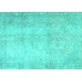 thumbnail image 1 of Ahgly Company Machine Washable Indoor Rectangle Persian Turquoise Blue Traditional Area Rugs, 7' x 10', 1 of 4