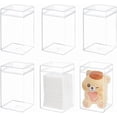 thumbnail image 1 of Caja de acrílico transparente con tapa (6 unidades, 7 x 7 x 12 cm), caja de almacenamiento de plástico transparente, vitrina rectangular para colección de joyas y artículos pequeños., 1 of 5