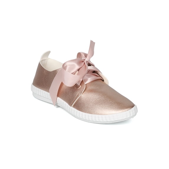 New Women PU Satin Bow Tie Low Top Sneaker - 17926 By Refresh Collection