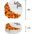 thumbnail image 1 of FMSHPON Hello Fall Pumpkin Retro Maple Leaves on Wood Plank Set of 6 Round Coaster for Drinks, Absorbent Ceramic Stone Coasters Cup Mat with Cork Base for Home Kitchen Room Coffee Table Bar Decor, 1 of 6