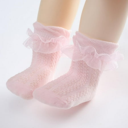 

Promotion!Newborn Baby Socks Infant Kids Knee High Ruffle Girls Sock Toddler Anti Slip Cotton Infant Long Frilly Lace Socks for 0-3Years