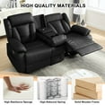 thumbnail image 4 of WISHDEER Loveseat Recliner Sofa RV Recliner Couch Manual Reclining Loveseat with Console for Living Room Home Theater Seating with AC/UsbC/Usb, 4 of 10
