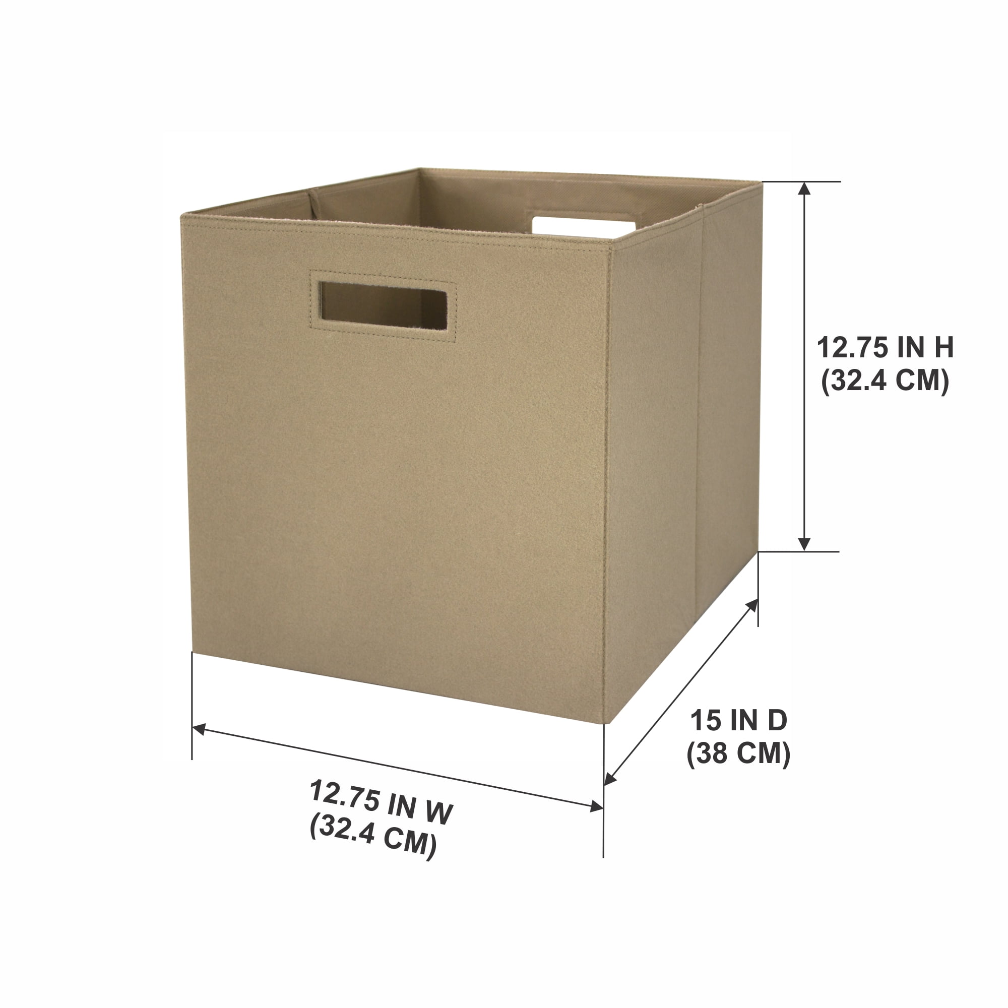 Better Homes & Gardens Felt Cube Storage Bins (12.75" x 12.75"), Beige, 2 Pack