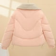 thumbnail image 4 of XUNKUSGA Women's Puffer Jacket Loose Full Zip casual outerwear Lightweight Warm Quilted Jacket Fashion Plush Wide Lapel Collar Long Sleeve winter coats for women with Adjustable Hem M-2XL Pink, 4 of 6