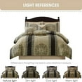 thumbnail image 6 of Grand Avenue Medallion 7 Piece Black Gold Comforter Set, King Size Jacquard Bedding, All Season Bedding Set, Bed Skirt, Pillows & Shams, 6 of 7