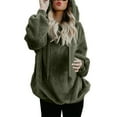 thumbnail image 1 of Fluffy Jacket Women Solid Color Coat Warm Winter Overcoat Button Down Overcoat Long Sleeve Cardigan Windproof Outer Coat, 1 of 6
