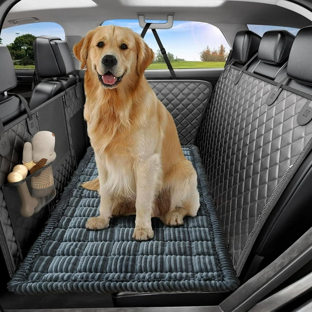 Dog Car Seat Cover for Back Seat Big Dog Bed for Car Suitable for Back Seat Extender for Dogs,Backseat Pet Bed Mat, Travel Pet Mat (Striped Light xcm)