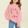 thumbnail image 2 of Mercatoo Number Print Girls Boys Pullover Sweatshirts Funny Colorful Cute Long Sleeve Cotton Casual Athletic Tops for Kids, 2 of 5